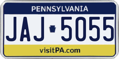 PA license plate JAJ5055