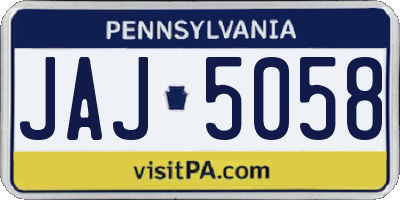 PA license plate JAJ5058