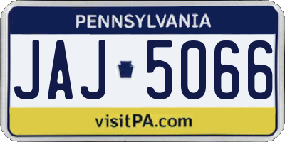 PA license plate JAJ5066
