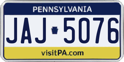 PA license plate JAJ5076