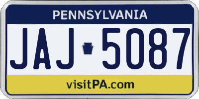 PA license plate JAJ5087