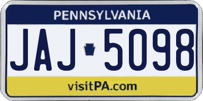 PA license plate JAJ5098