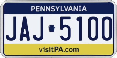 PA license plate JAJ5100