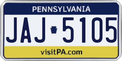 PA license plate JAJ5105