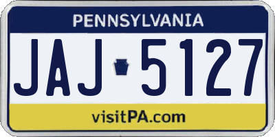 PA license plate JAJ5127
