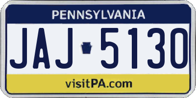 PA license plate JAJ5130