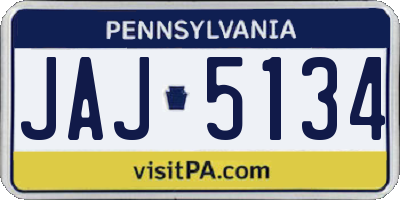 PA license plate JAJ5134
