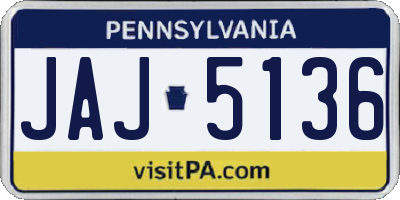 PA license plate JAJ5136