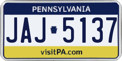 PA license plate JAJ5137