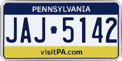 PA license plate JAJ5142