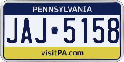 PA license plate JAJ5158