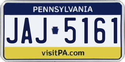 PA license plate JAJ5161