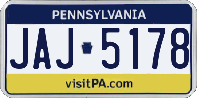 PA license plate JAJ5178