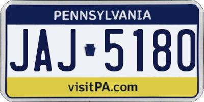 PA license plate JAJ5180