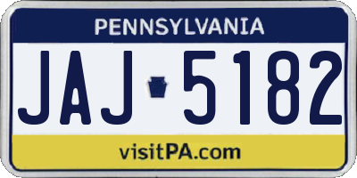 PA license plate JAJ5182