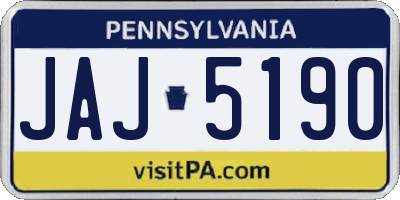 PA license plate JAJ5190