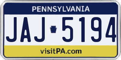 PA license plate JAJ5194