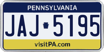 PA license plate JAJ5195