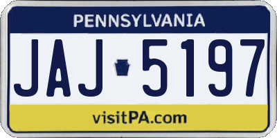 PA license plate JAJ5197