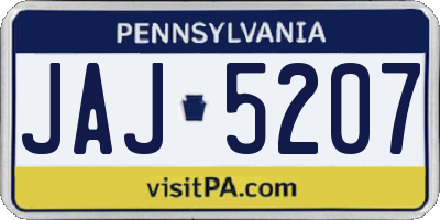PA license plate JAJ5207