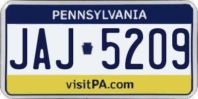 PA license plate JAJ5209