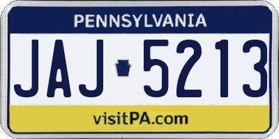 PA license plate JAJ5213