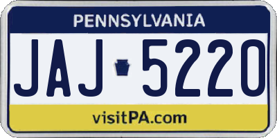 PA license plate JAJ5220