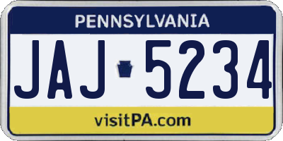 PA license plate JAJ5234