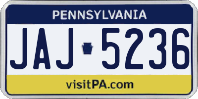PA license plate JAJ5236