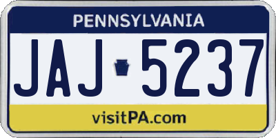 PA license plate JAJ5237