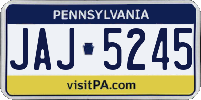 PA license plate JAJ5245