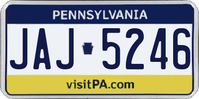 PA license plate JAJ5246