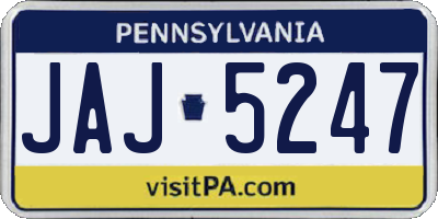 PA license plate JAJ5247