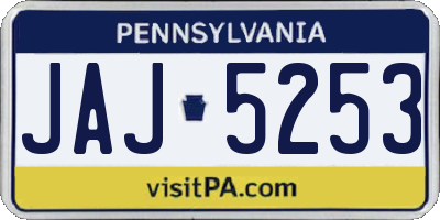 PA license plate JAJ5253