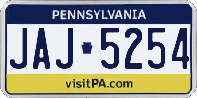 PA license plate JAJ5254