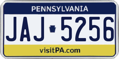 PA license plate JAJ5256
