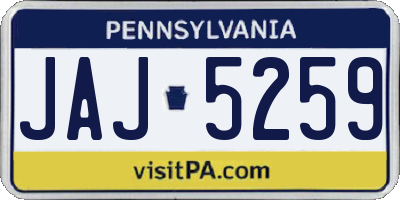 PA license plate JAJ5259