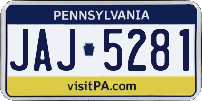 PA license plate JAJ5281