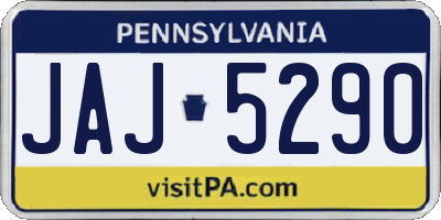 PA license plate JAJ5290