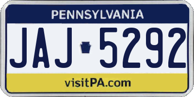 PA license plate JAJ5292
