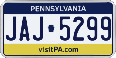 PA license plate JAJ5299