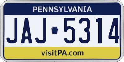PA license plate JAJ5314