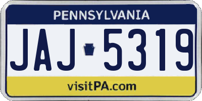 PA license plate JAJ5319
