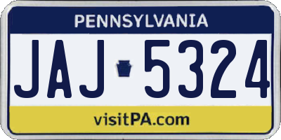 PA license plate JAJ5324
