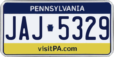 PA license plate JAJ5329