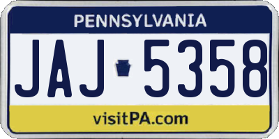 PA license plate JAJ5358