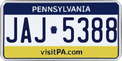 PA license plate JAJ5388