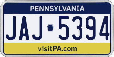 PA license plate JAJ5394