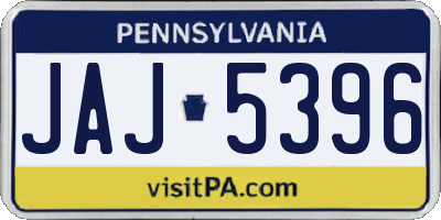 PA license plate JAJ5396