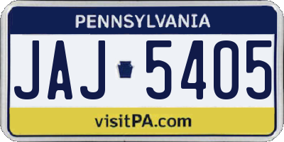PA license plate JAJ5405
